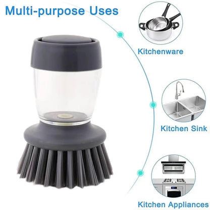 Steel Dish Scrubber Set – Soap-Dispensing Stainless Steel Pot & Pan Scrubber
