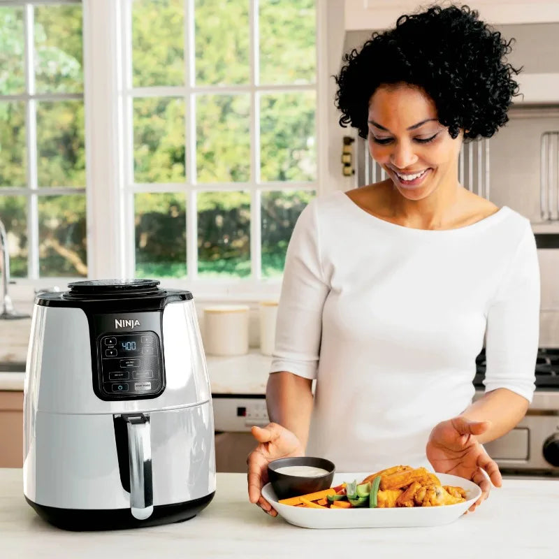 Ninja 4QT Air Fryer, Black – Model AF100WM | Fast, Healthy Cooking with Dishwasher-Safe Basket & Crisper Plate