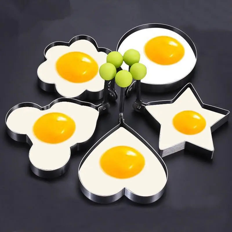 Heart-Shaped Stainless Steel Egg Frying Mold – Thickened Non-Stick Poached Egg & Pancake Ring