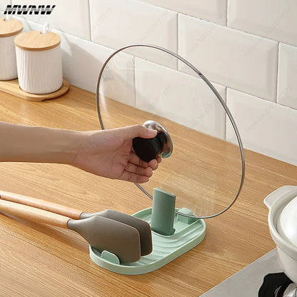 1pcs Polychrome Foldable Nordic Style Pot Holder Lid Shovel Storage Rack Practical Multifunctional Utensils for Kitchen Supplies