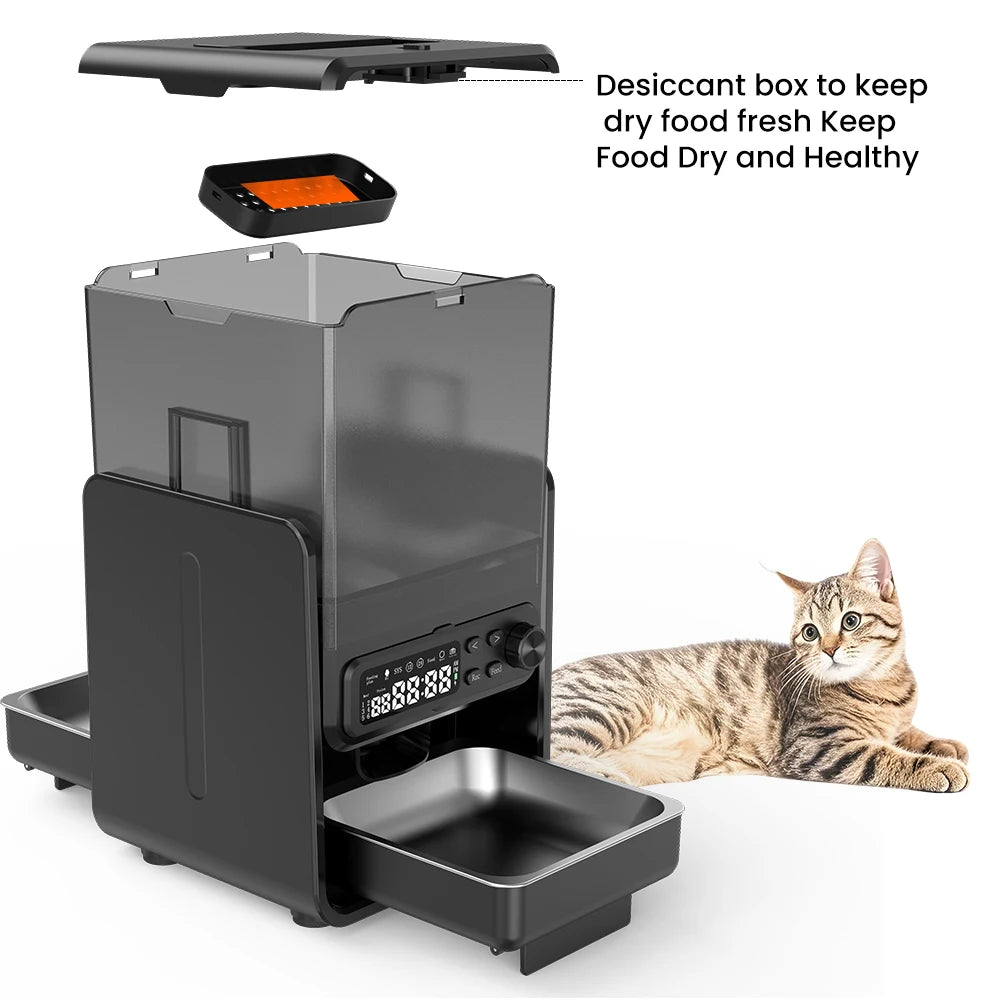 🐾 Smart Dual-Bowl Automatic Pet Feeder — Timed, Adjustable & Elegant