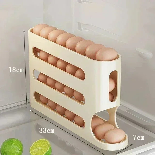2-4-layer Slide Egg Storage Box Ladder Style Egg Box Storage Refrigerator Side Door Large Capacity Automatic Egg Rolling Machine