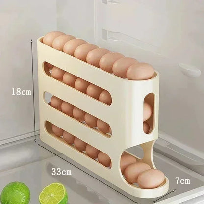 2-4-layer Slide Egg Storage Box Ladder Style Egg Box Storage Refrigerator Side Door Large Capacity Automatic Egg Rolling Machine