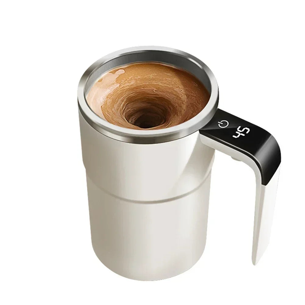 Mini Electric Self-Stirring Coffee Mug – USB Rechargeable 380ML Stainless Steel Cup