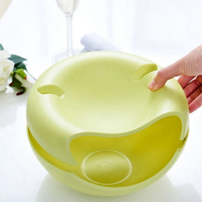 Creative Bowl Double Layer Dry Fruit Containers Snacks Seeds Storage Box Garbage Holder Plate Dish Organizer with Phone Holde