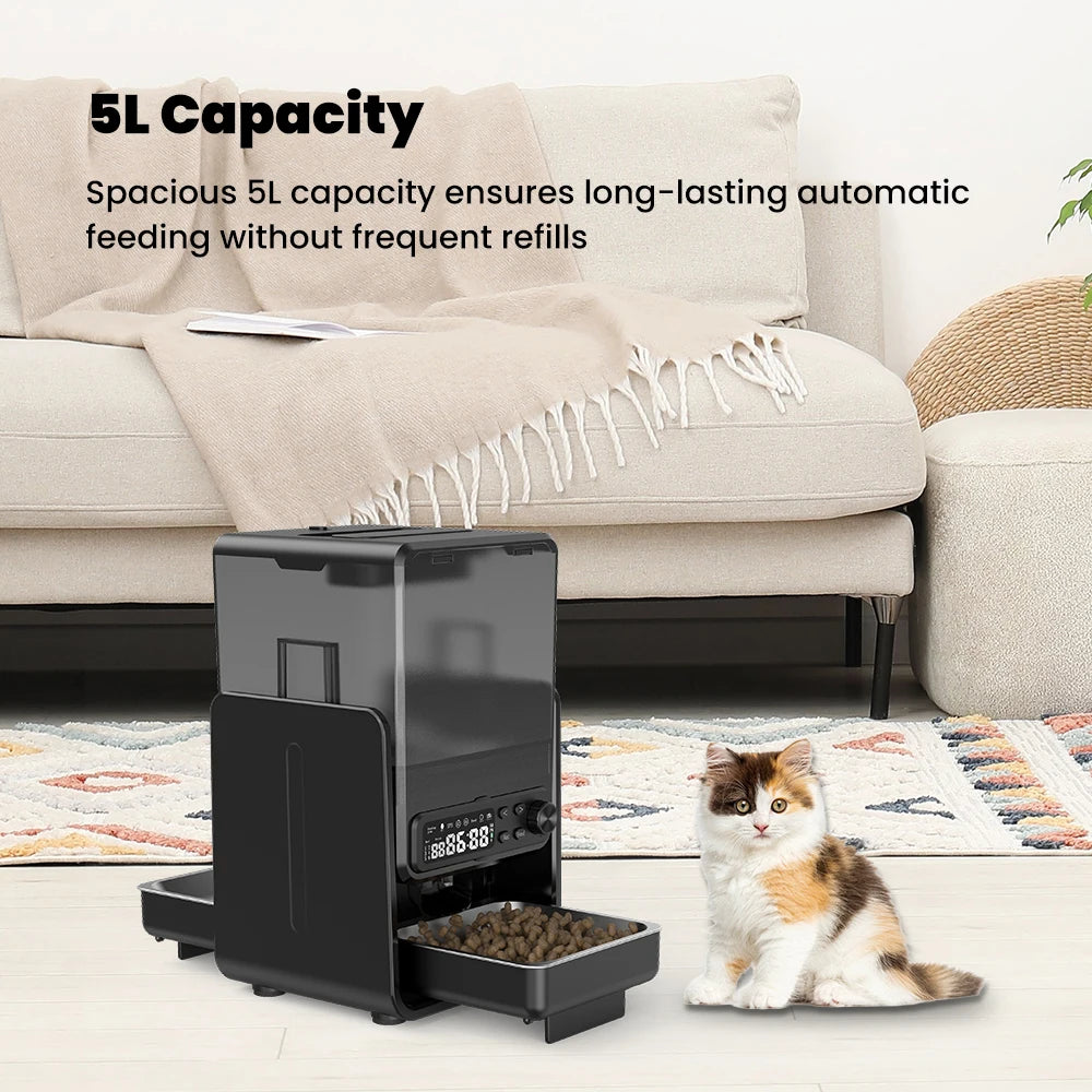 🐾 Smart Dual-Bowl Automatic Pet Feeder — Timed, Adjustable & Elegant