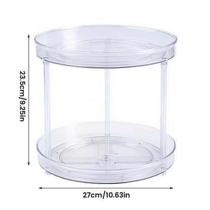 Turntable Organizer Multifunction Clear Rotating Storage Trays Plastic Kitchen Turntable Spice Rack Cosmetic Makeup Organizer