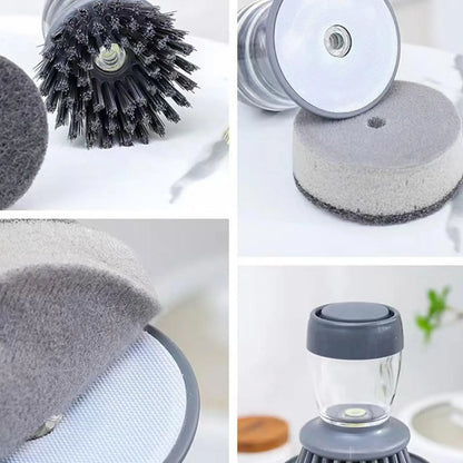 Steel Dish Scrubber Set – Soap-Dispensing Stainless Steel Pot & Pan Scrubber