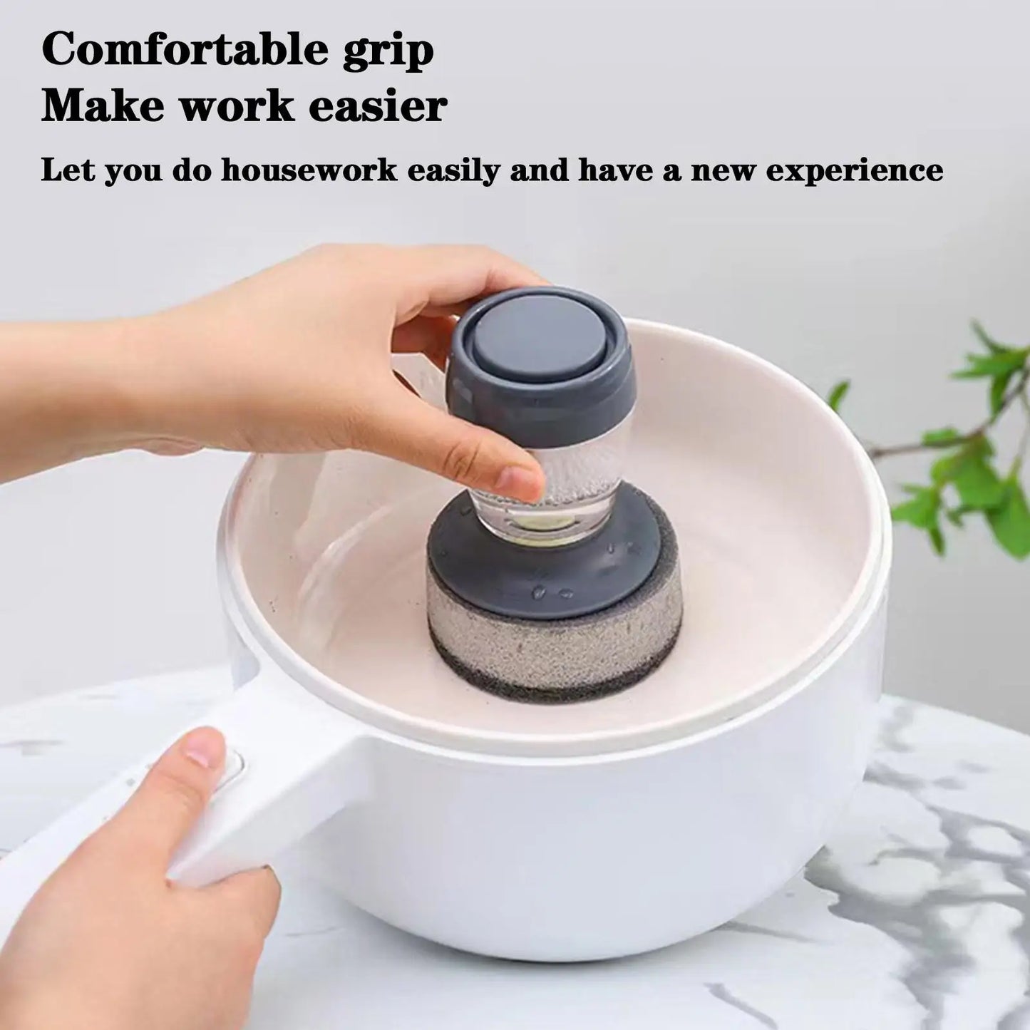 Steel Dish Scrubber Set – Soap-Dispensing Stainless Steel Pot & Pan Scrubber