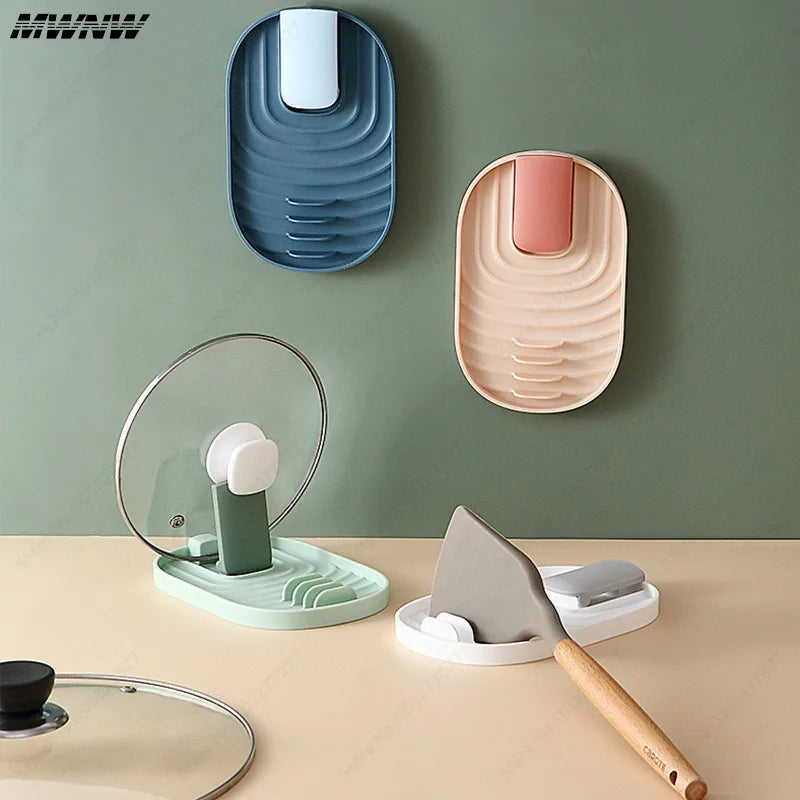 1pcs Polychrome Foldable Nordic Style Pot Holder Lid Shovel Storage Rack Practical Multifunctional Utensils for Kitchen Supplies