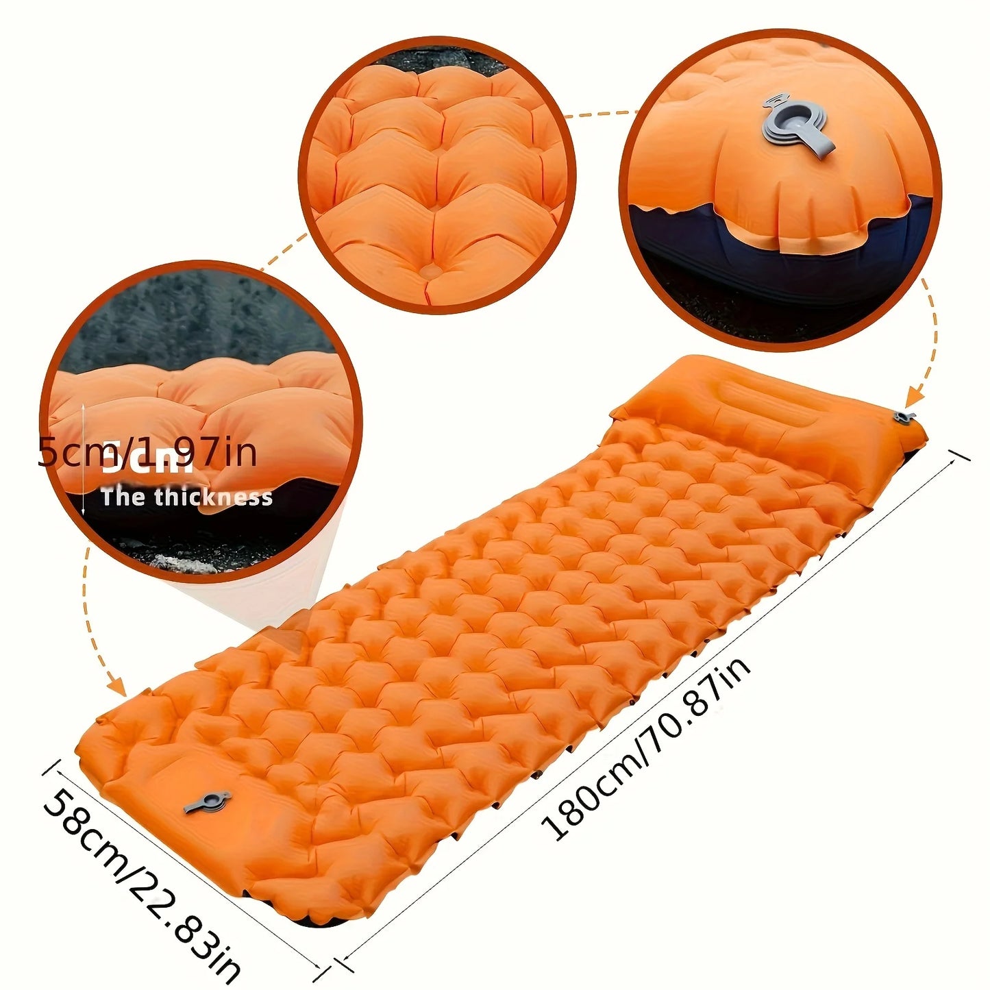 Ultralight Camping Pad with Pillow & Pump – Compact & Waterproof