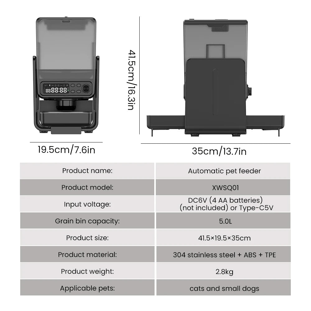 🐾 Smart Dual-Bowl Automatic Pet Feeder — Timed, Adjustable & Elegant