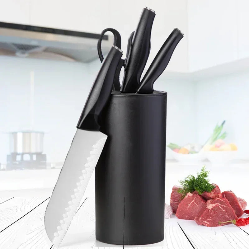 🔪 Premium Kitchen Knife Set with Holder & Scissors – Sharp, Durable & Stylish