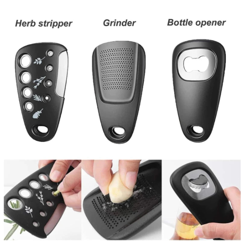 6-Piece Kitchen Gadget Set – Cheese Grater, Bottle Opener, Peeler, Pizza Cutter & Garlic Grinder | Multifunction Cooking Tools Kit