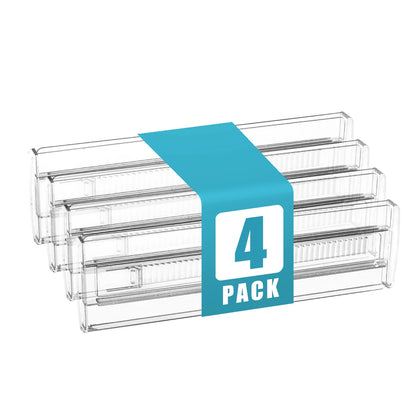 Drawer Dividers 4/6/8/12 Pack, Plastic Drawer Dividers for Baby Clothes, Kitchen Cutlery and Office Storage, Easy to Install