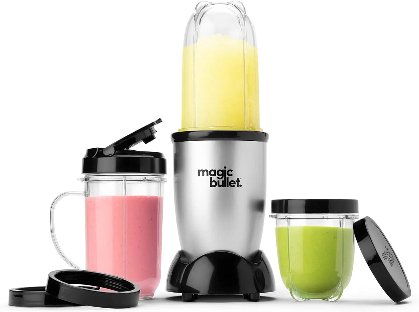 Magic Bullet Blender, Small, Silver – 11-Piece Set | High-Speed Personal Blender for Shakes, Smoothies & Food Prep
