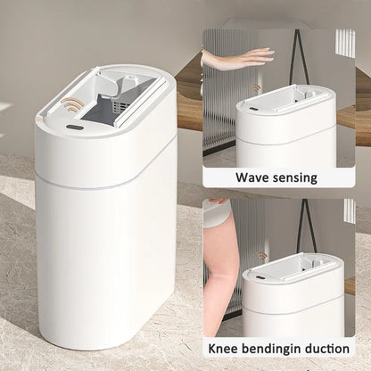 9L Smart Automatic Sensor Trash Can – Two-Way Sliding Lid, Bagging Adsorption, Wall-Mount Design