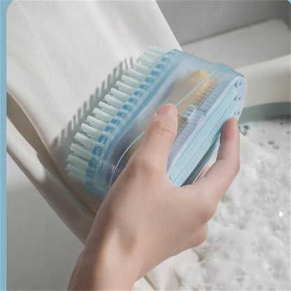 Multifunctional Soap Box with Built-In Roller Brush & Drainage