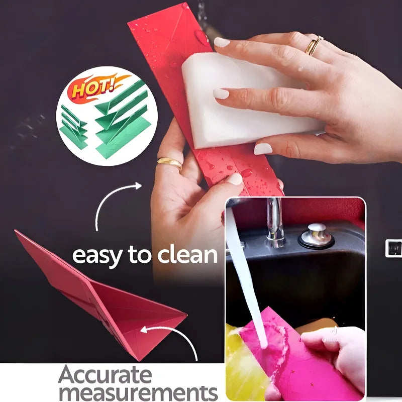 Measuring Spoons Set Adjustable - Flat 3-in-1 Folding Design with 6-in-1 Capacity | Magnetic 4-Piece Silicone Spoons for Tbsp Tsp | Food-Grade Kitchen Tool (4 Piece)