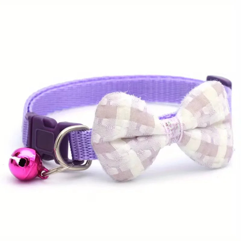 1 Piece Adjustable Plaid Cat Collar Tie Knot