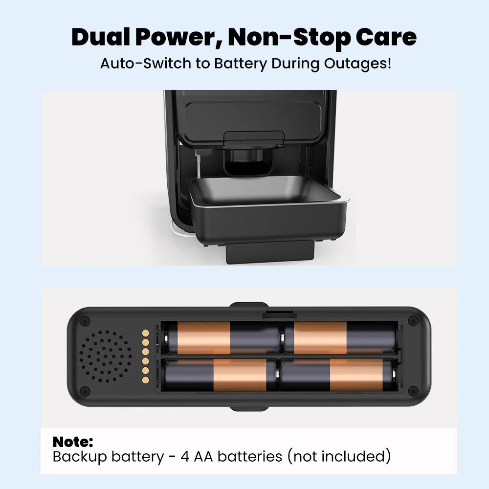 🐾 Smart Dual-Bowl Automatic Pet Feeder — Timed, Adjustable & Elegant