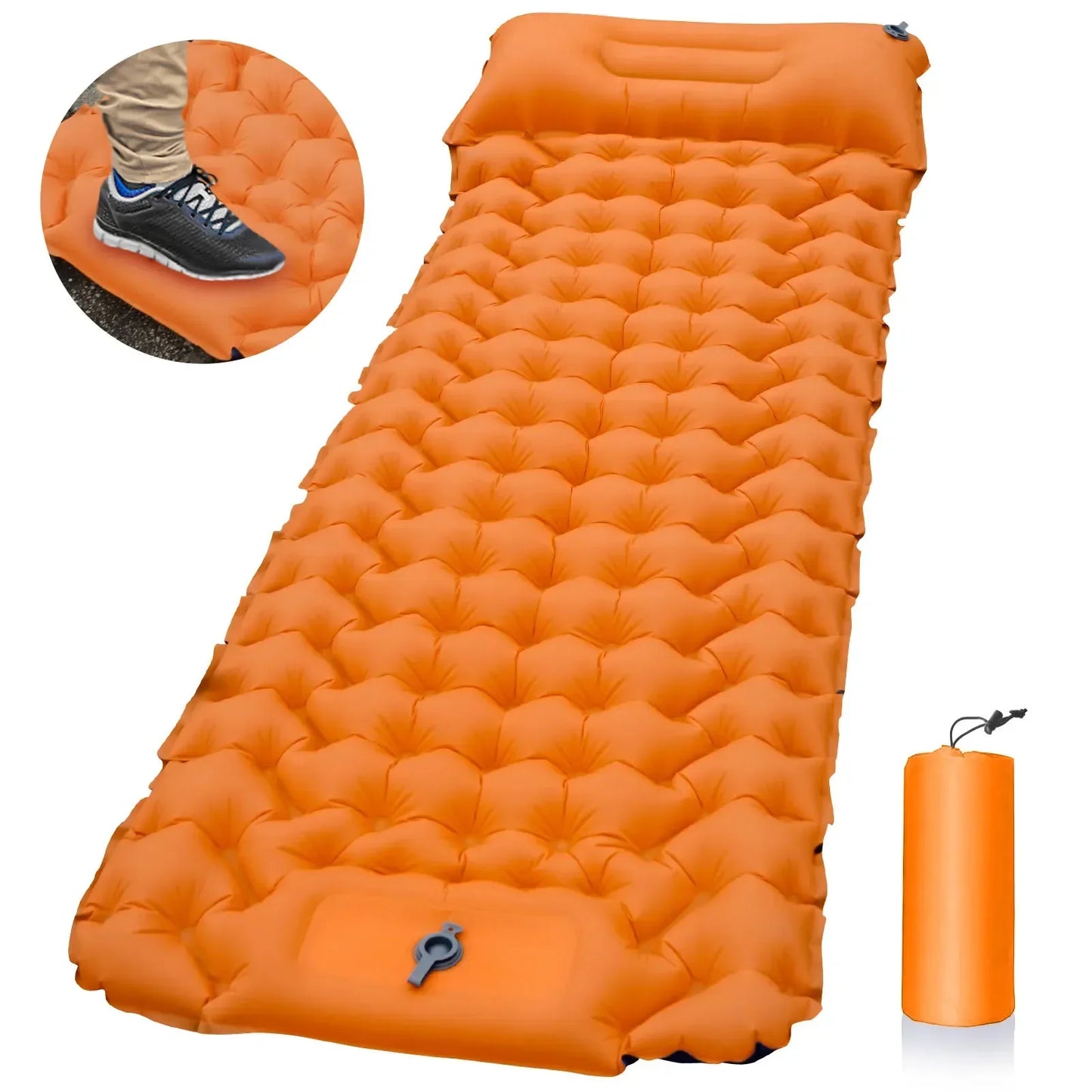 Ultralight Camping Pad with Pillow & Pump – Compact & Waterproof