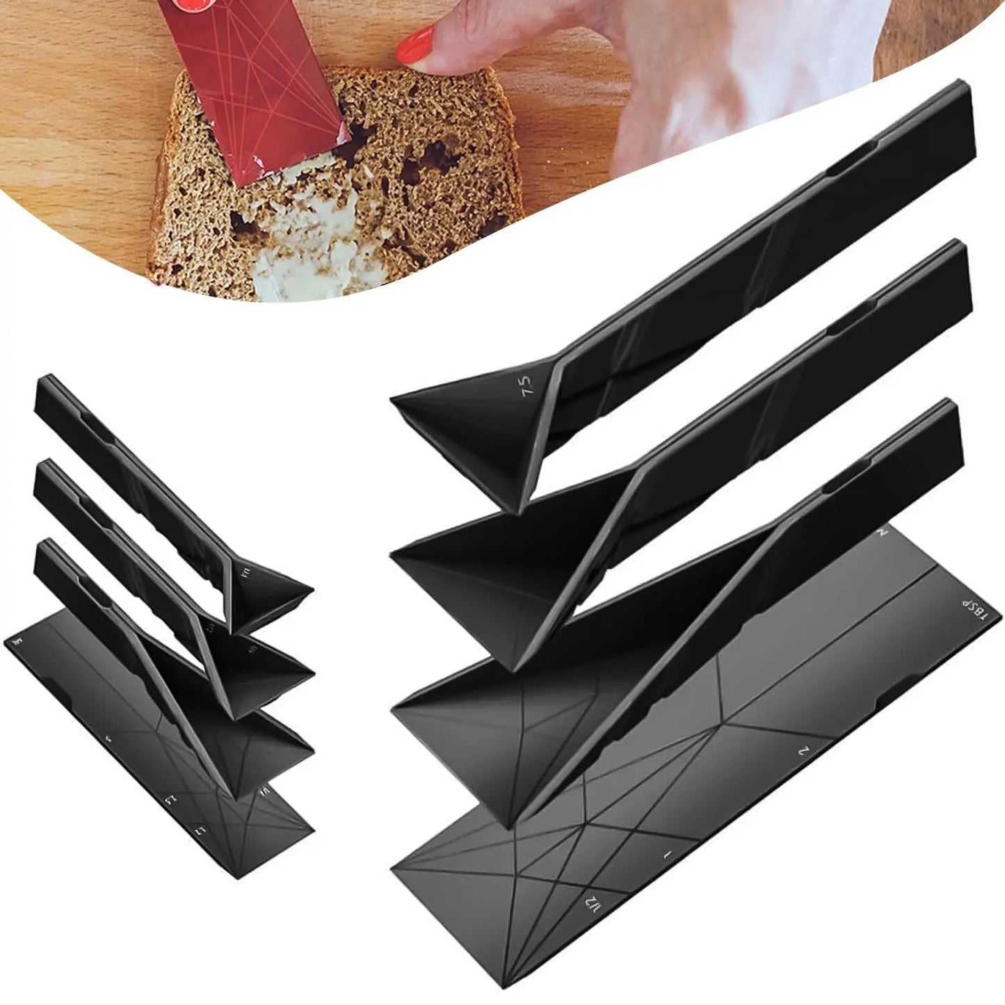 Measuring Spoons Set Adjustable - Flat 3-in-1 Folding Design with 6-in-1 Capacity | Magnetic 4-Piece Silicone Spoons for Tbsp Tsp | Food-Grade Kitchen Tool (4 Piece)