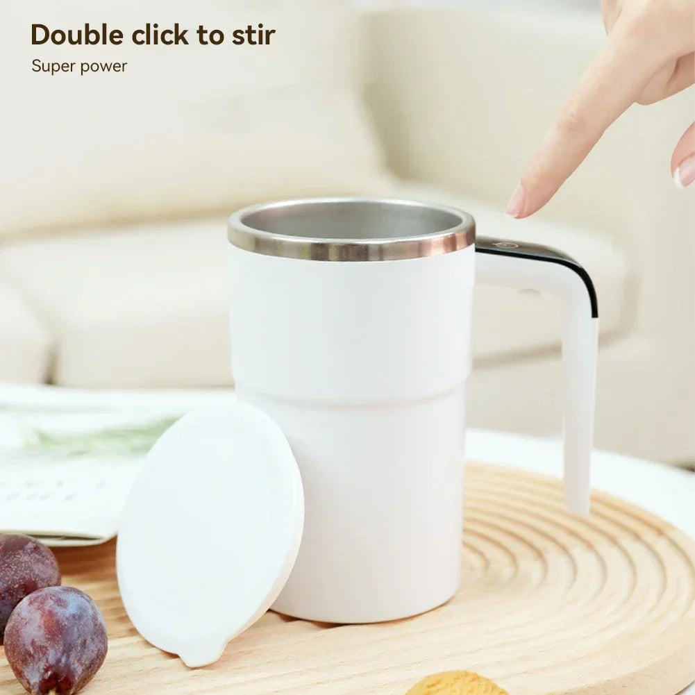 Mini Electric Self-Stirring Coffee Mug – USB Rechargeable 380ML Stainless Steel Cup