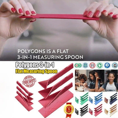 Measuring Spoons Set Adjustable - Flat 3-in-1 Folding Design with 6-in-1 Capacity | Magnetic 4-Piece Silicone Spoons for Tbsp Tsp | Food-Grade Kitchen Tool (4 Piece)