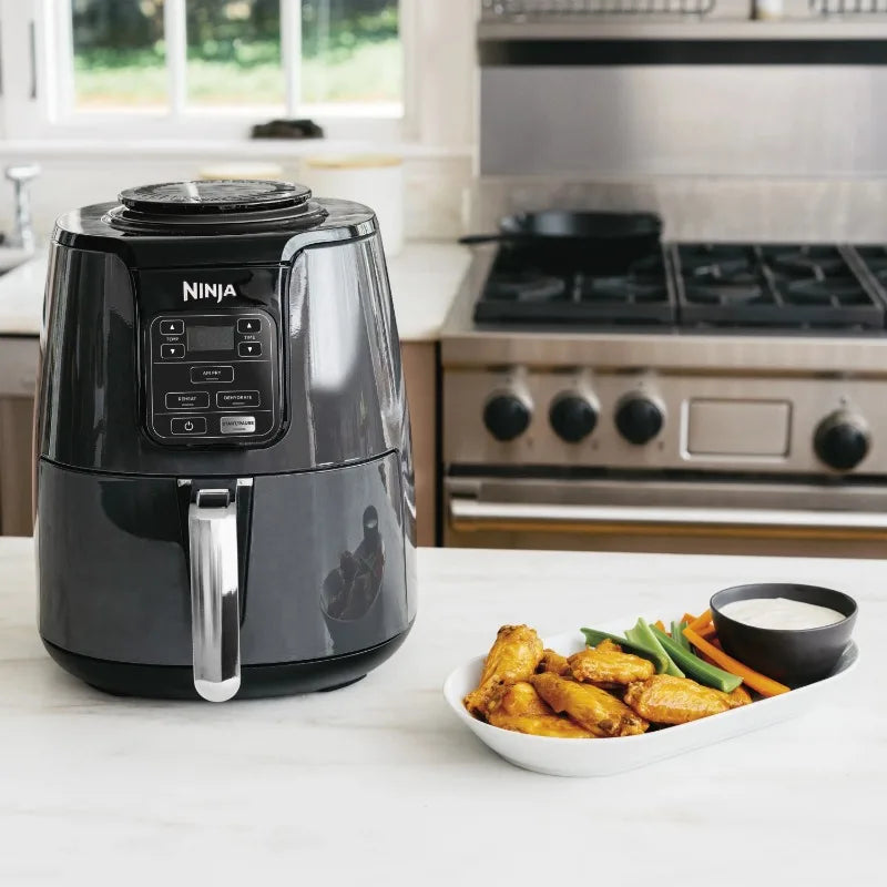 Ninja 4QT Air Fryer, Black – Model AF100WM | Fast, Healthy Cooking with Dishwasher-Safe Basket & Crisper Plate
