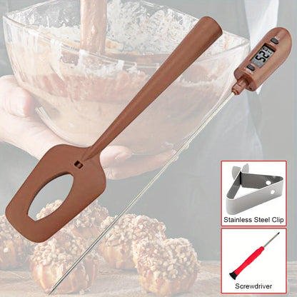 Digital Candy & Kitchen Thermometer with Spatula – Confectionery, Meat & Milk Tool