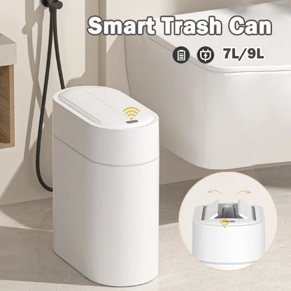 9L Smart Automatic Sensor Trash Can – Two-Way Sliding Lid, Bagging Adsorption, Wall-Mount Design
