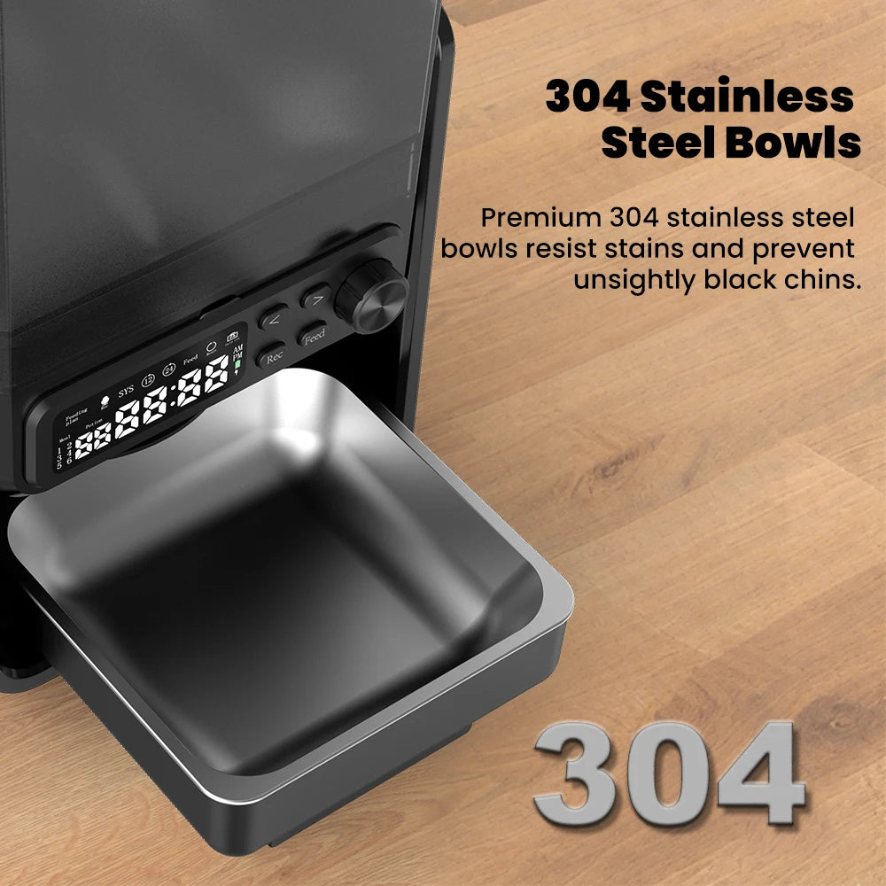 🐾 Smart Dual-Bowl Automatic Pet Feeder — Timed, Adjustable & Elegant