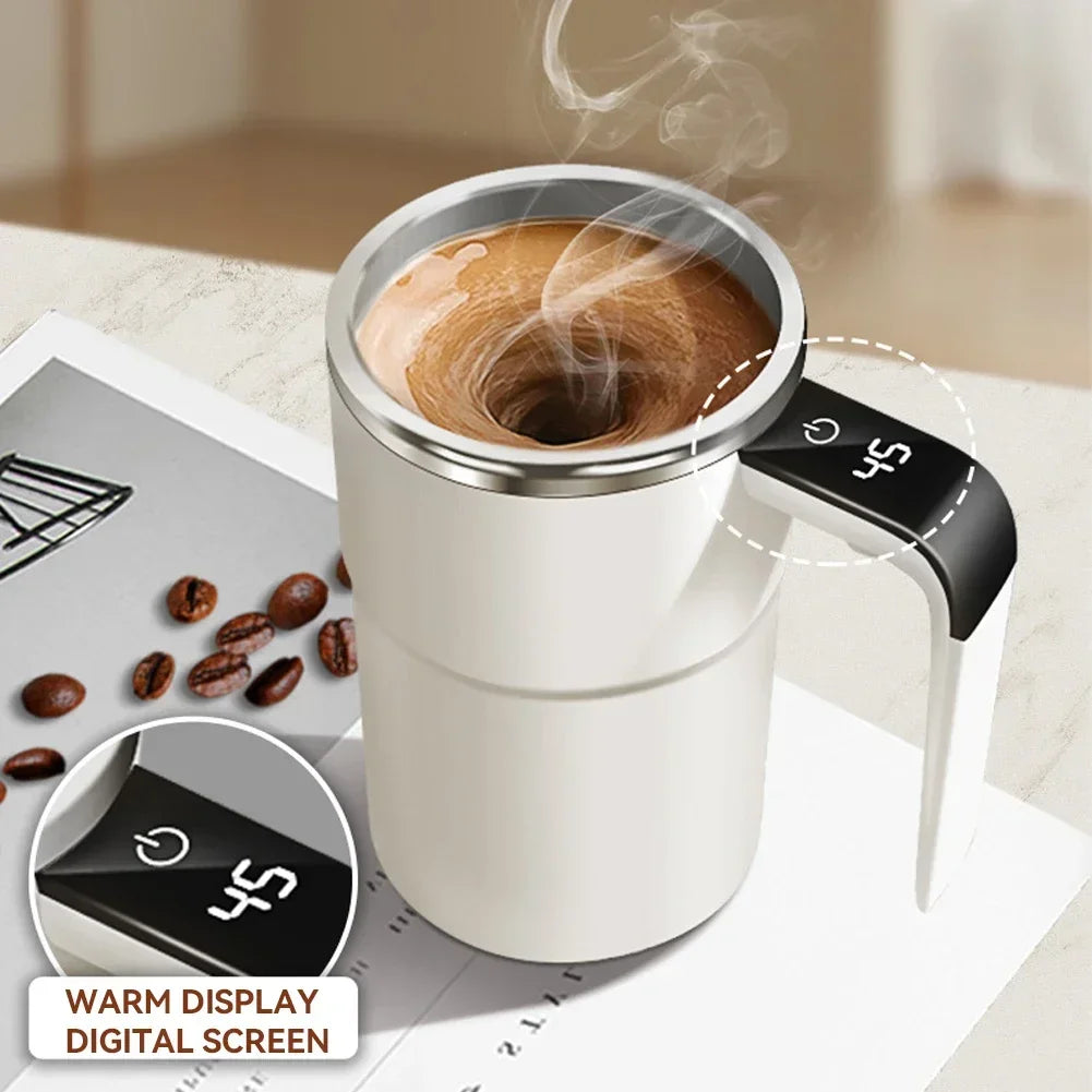 Mini Electric Self-Stirring Coffee Mug – USB Rechargeable 380ML Stainless Steel Cup