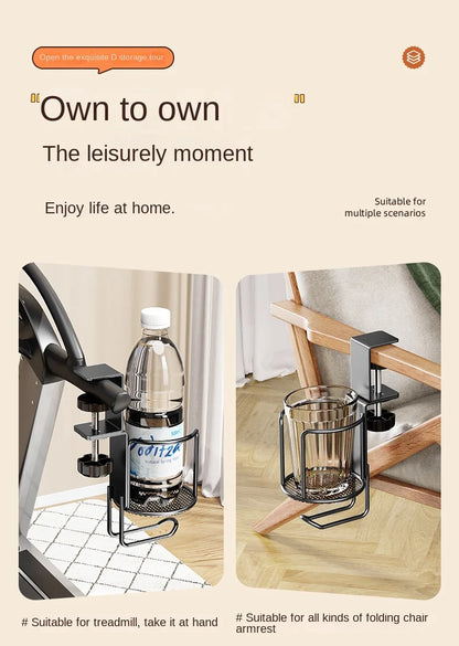 Upgrade 360° Rotating Cup Holder – Drill-Free Arm Clamp Mount for Desk or Table Edge | Anti-Spill & Anti-Fall Secure Cup & Tumbler Holder