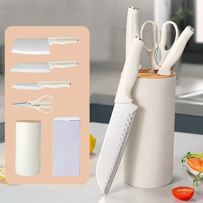 🔪 Premium Kitchen Knife Set with Holder & Scissors – Sharp, Durable & Stylish
