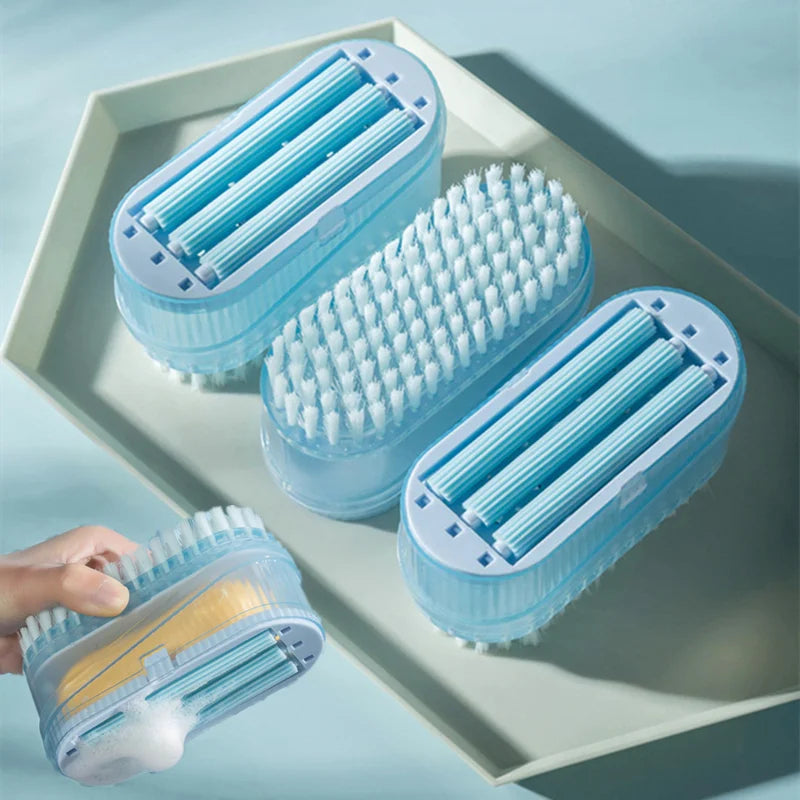Multifunctional Soap Box with Built-In Roller Brush & Drainage
