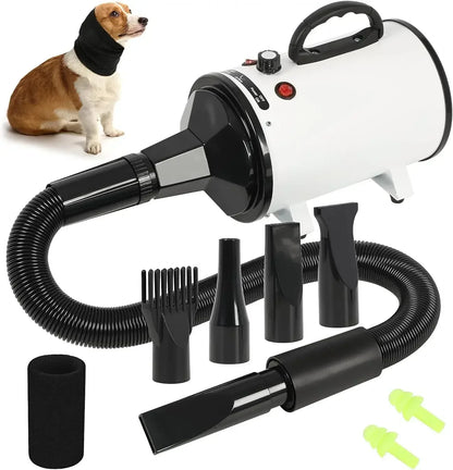 2800W Professional Pet Hair Dryer – Fast, Quiet Grooming Blower with Stepless Speed & Warm Wind