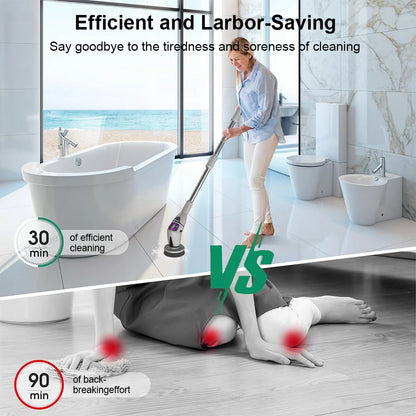 Electric Bathroom Cleaning Brush 10 in 1 Multifunctional Household Wireless Electric Spin Scrubber Cleaning for Kitchen Toilet