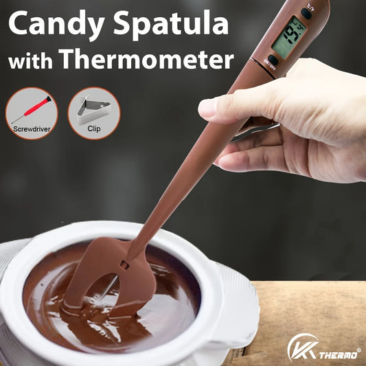 Digital Candy & Kitchen Thermometer with Spatula – Confectionery, Meat & Milk Tool