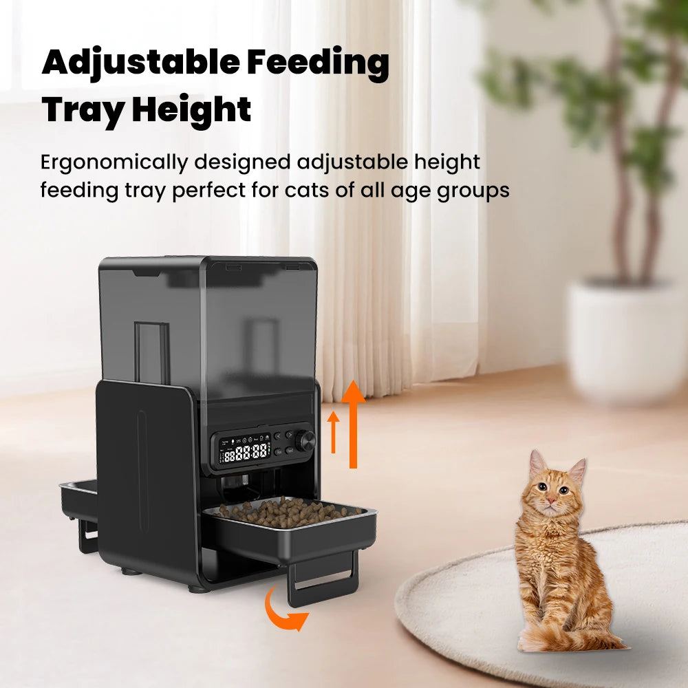 🐾 Smart Dual-Bowl Automatic Pet Feeder — Timed, Adjustable & Elegant
