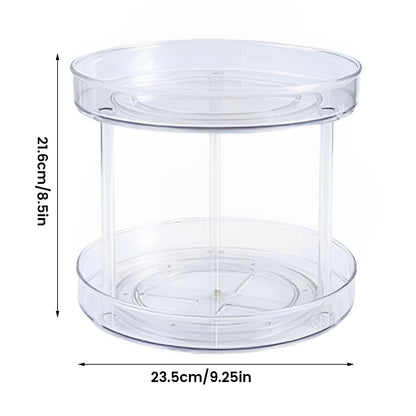 Turntable Organizer Multifunction Clear Rotating Storage Trays Plastic Kitchen Turntable Spice Rack Cosmetic Makeup Organizer