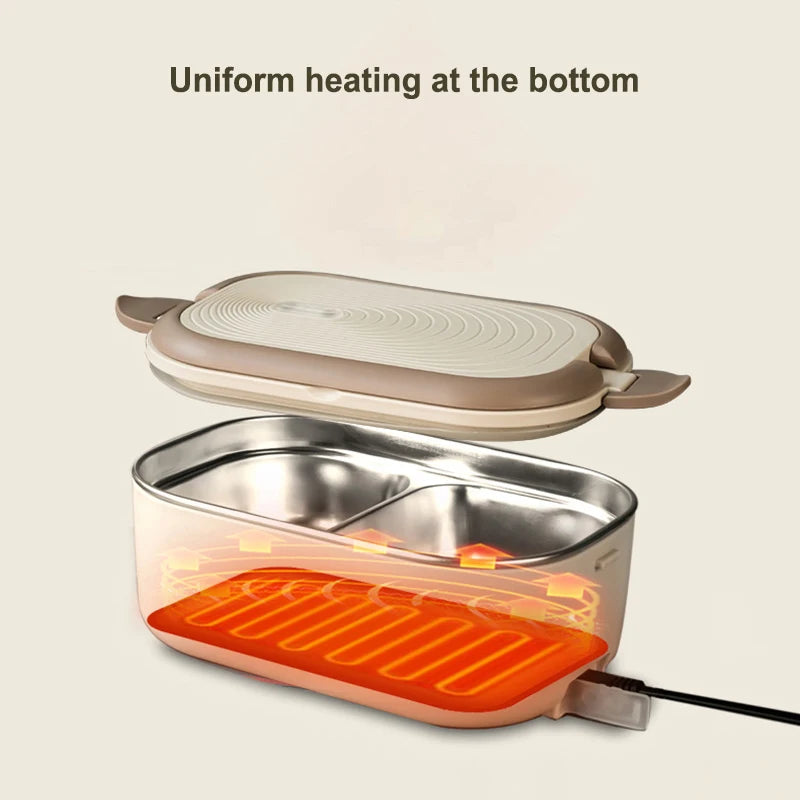304 Stainless Steel Electric Lunch Box – Smart Heating & Portable Design