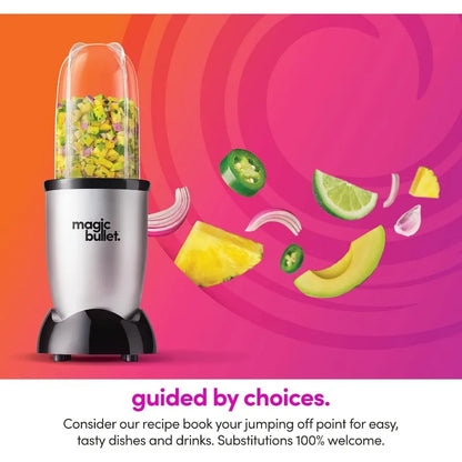 Magic Bullet Blender, Small, Silver – 11-Piece Set | High-Speed Personal Blender for Shakes, Smoothies & Food Prep