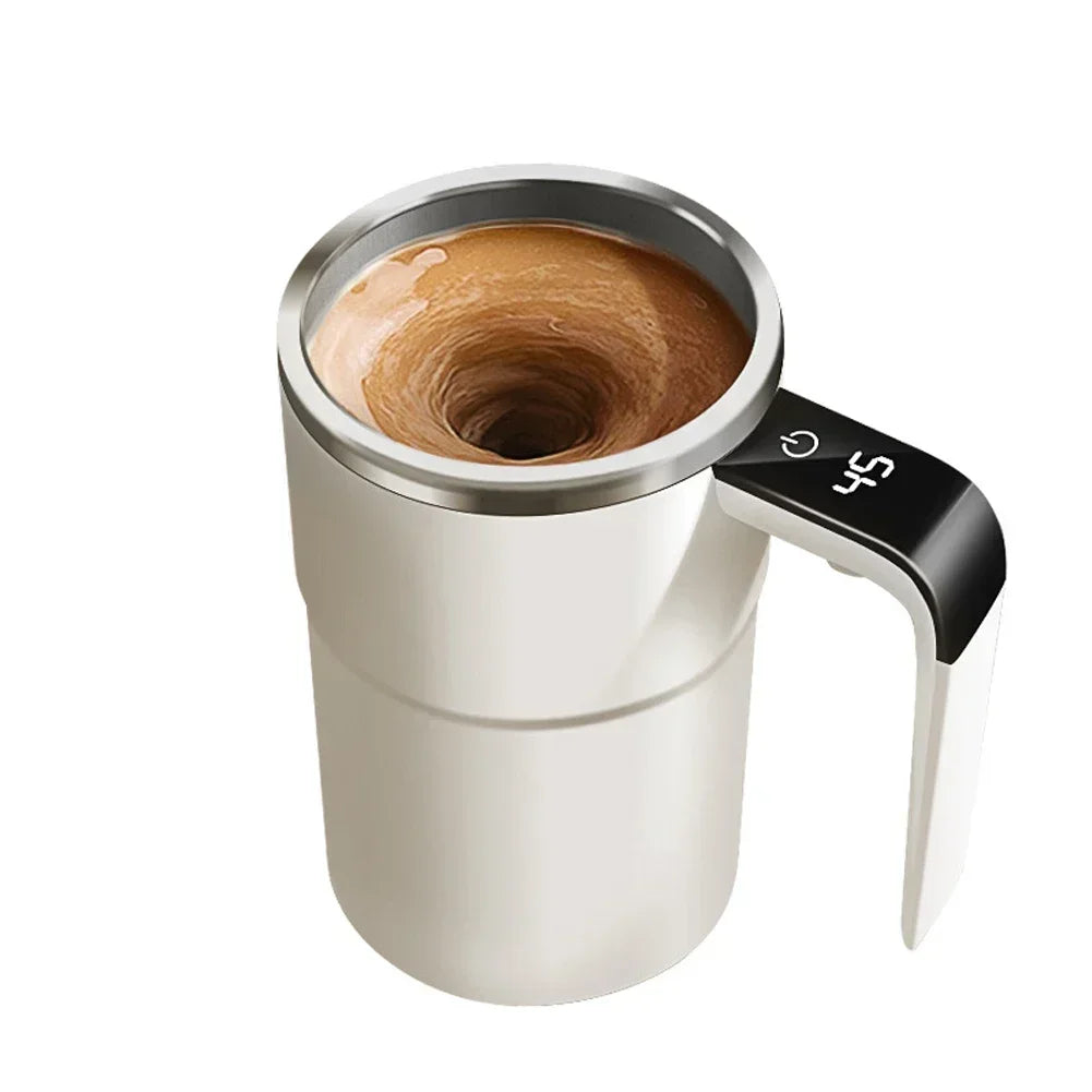 Mini Electric Self-Stirring Coffee Mug – USB Rechargeable 380ML Stainless Steel Cup