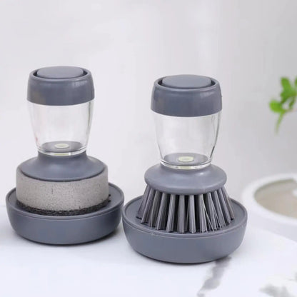 Steel Dish Scrubber Set – Soap-Dispensing Stainless Steel Pot & Pan Scrubber