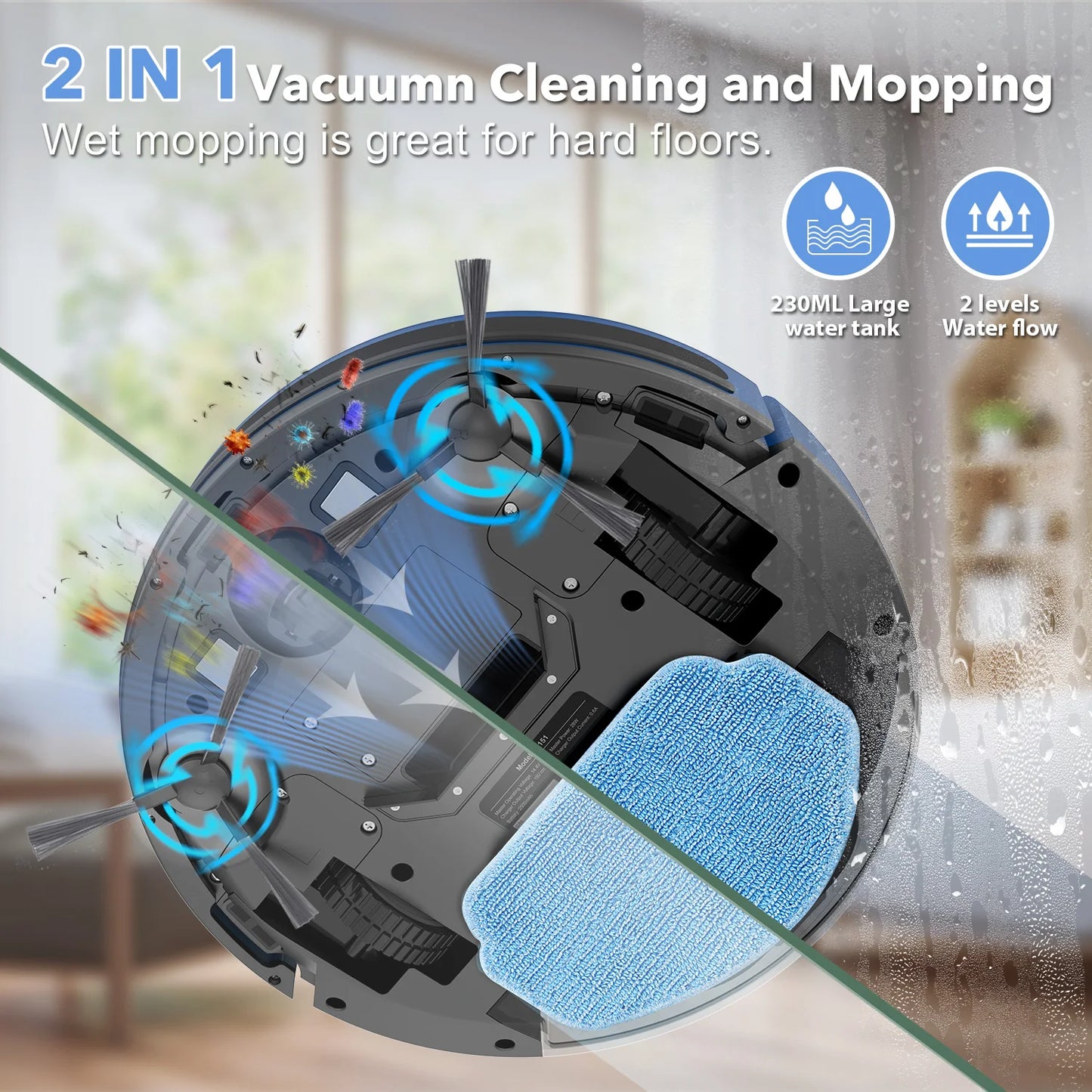 OMESER 15kPa Smart Robot Vacuum Cleaner – Auto Charging, App Control, Wet & Dry Cleaning