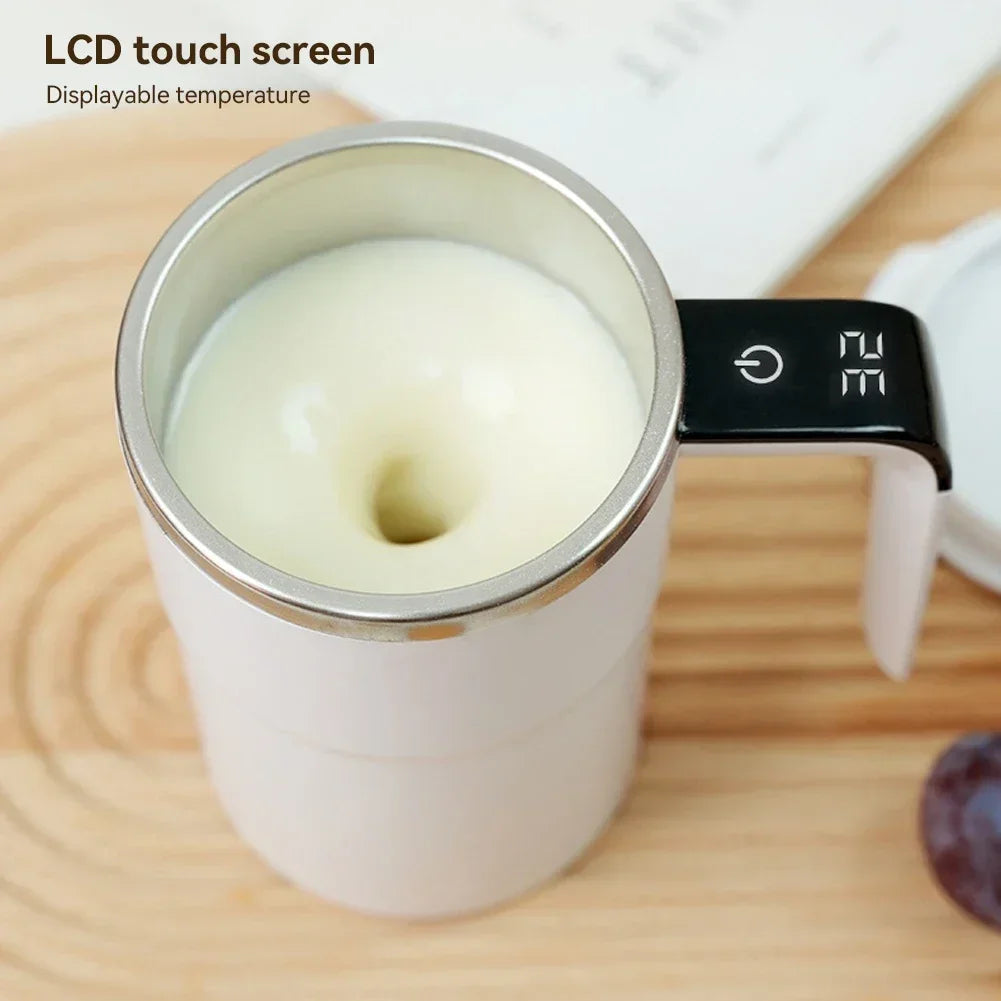 Mini Electric Self-Stirring Coffee Mug – USB Rechargeable 380ML Stainless Steel Cup