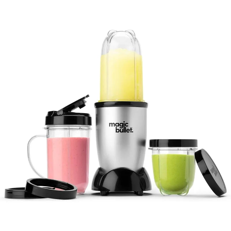 Magic Bullet Blender, Small, Silver – 11-Piece Set | High-Speed Personal Blender for Shakes, Smoothies & Food Prep