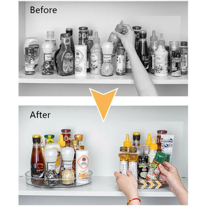 Turntable Organizer Multifunction Clear Rotating Storage Trays Plastic Kitchen Turntable Spice Rack Cosmetic Makeup Organizer